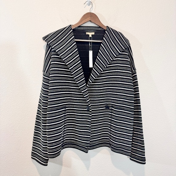 Lilla P Striped Knit Blazer L NWT Nautical Breton Jacket - Picture 2 of 12